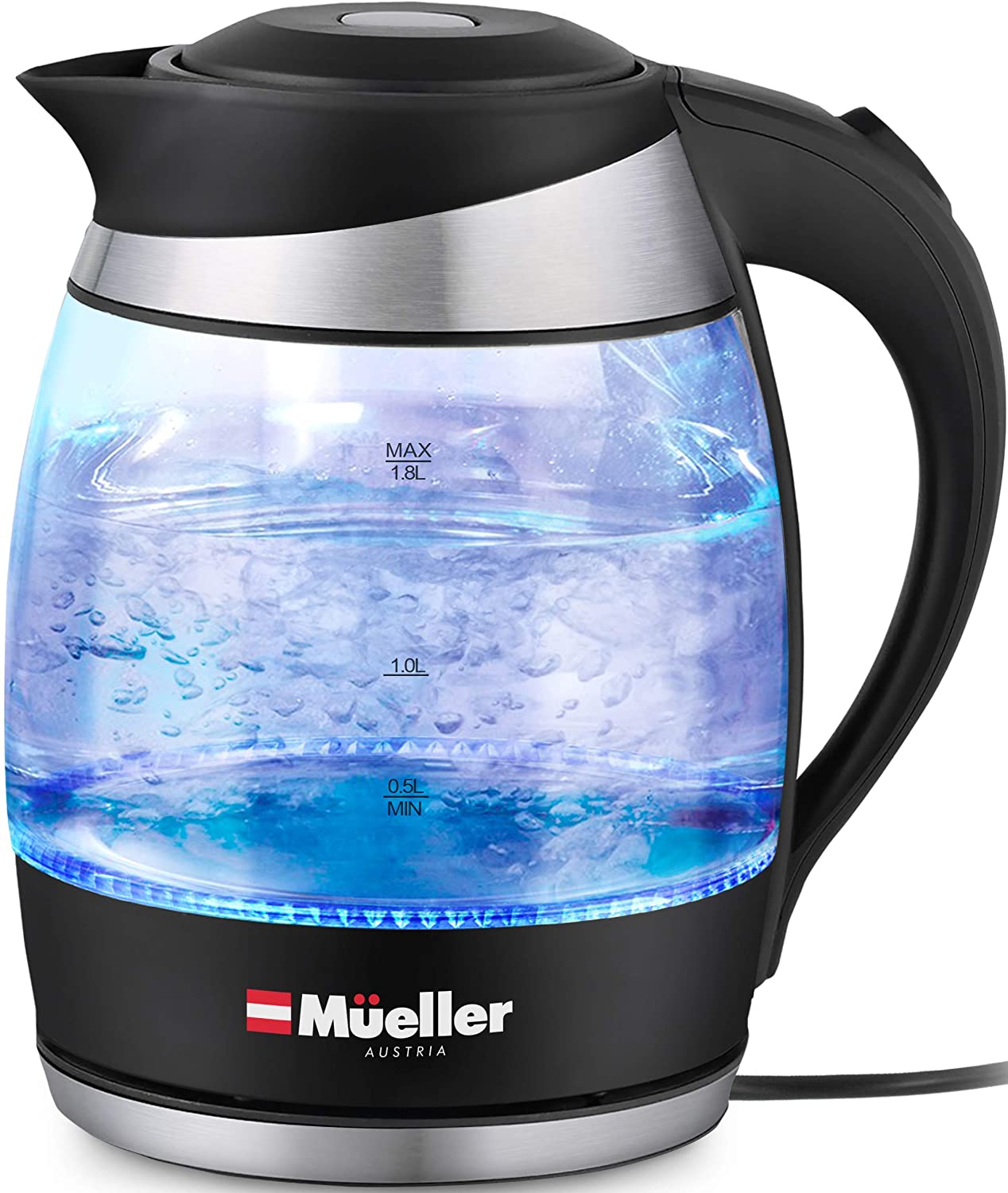 glass electric Mueller brand electric kettle