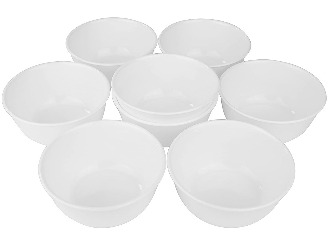 set of 8 white corelle cereal bowls