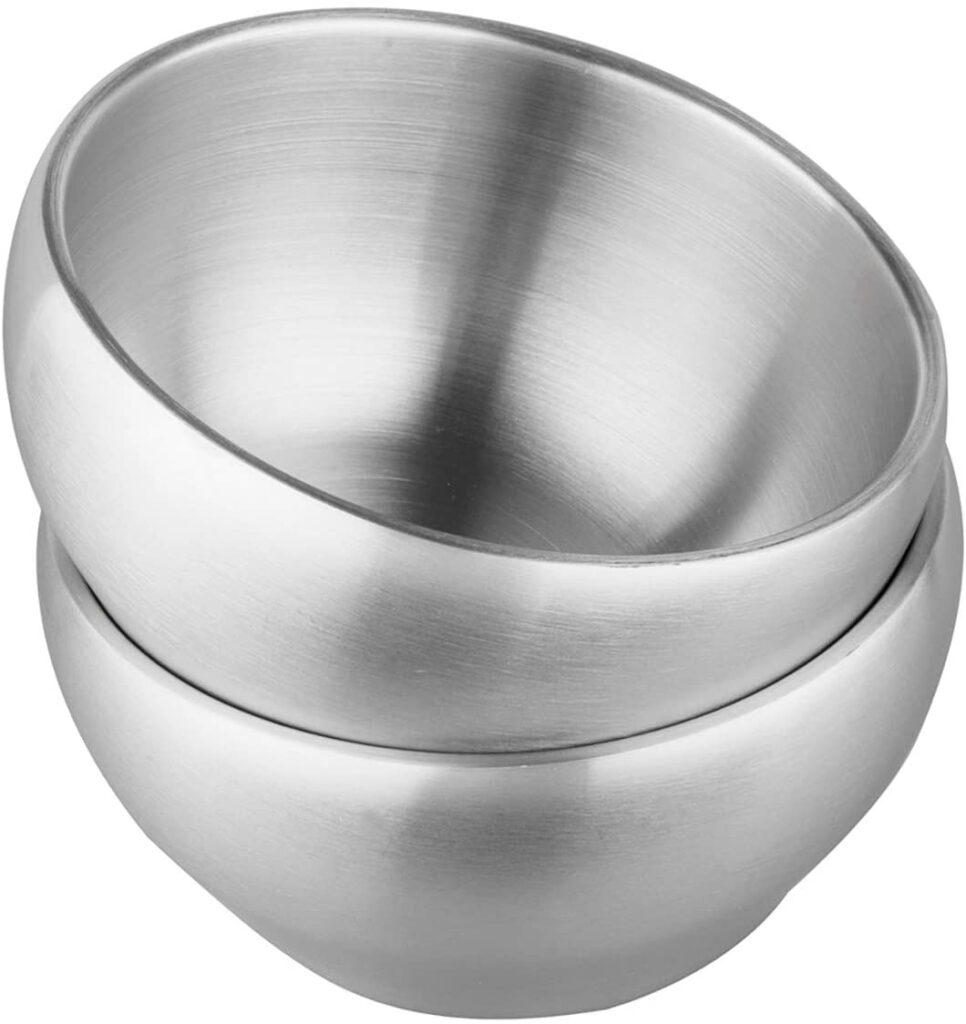 Stack of 2 Stainless Steel Soup Bowls