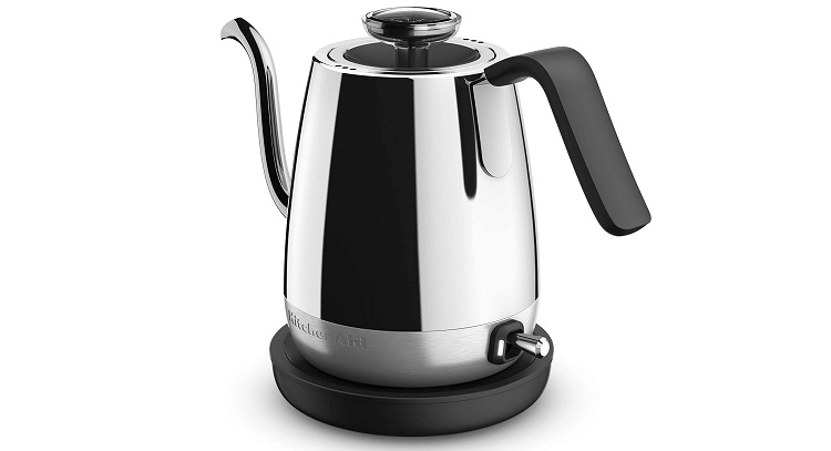 Gooseneck Stainless Steel Electric Kettle with black handle