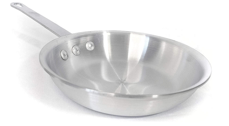 shiny finish aluminum frying pan