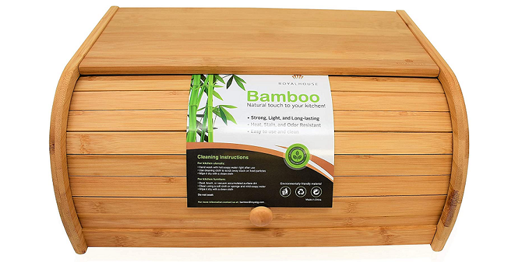 bamboo roll top bread box