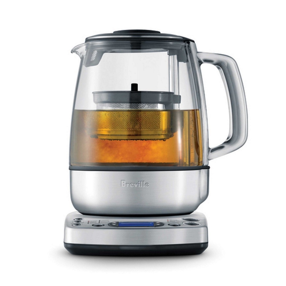 tea in stainless steel and glass tea infuser electric kettle 