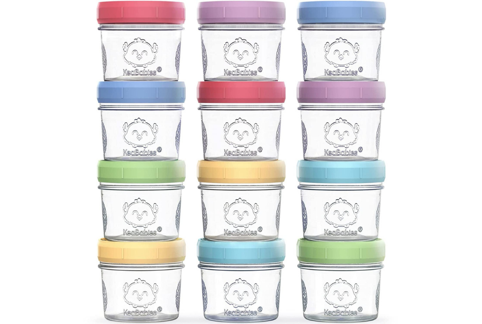 KeaBabies 12-Pack Baby Food Glass Containers
