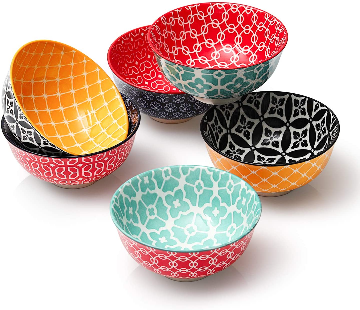 colorful patterned bowls