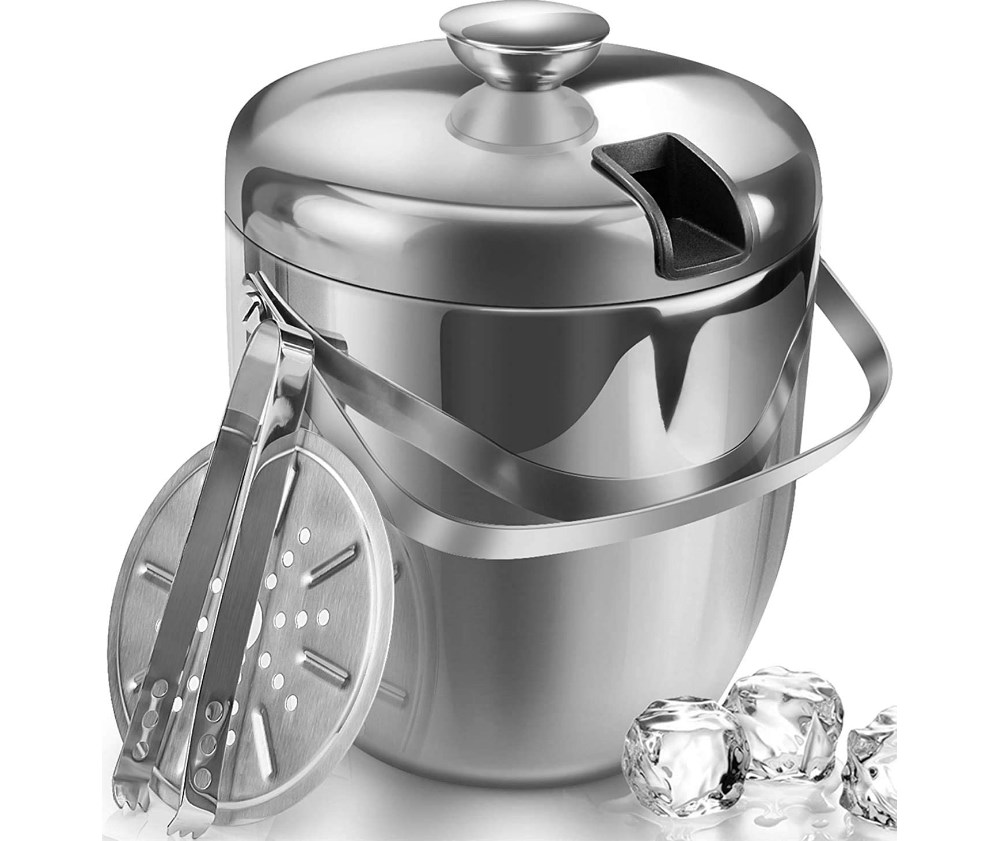 stainless steel ice bucket with accessories