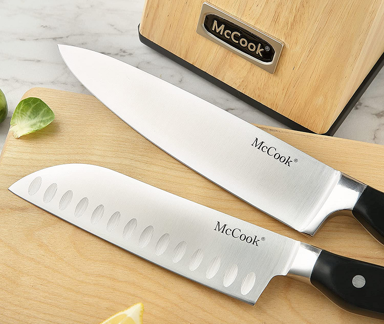 McCook MC65 Knife Set on cutting board
