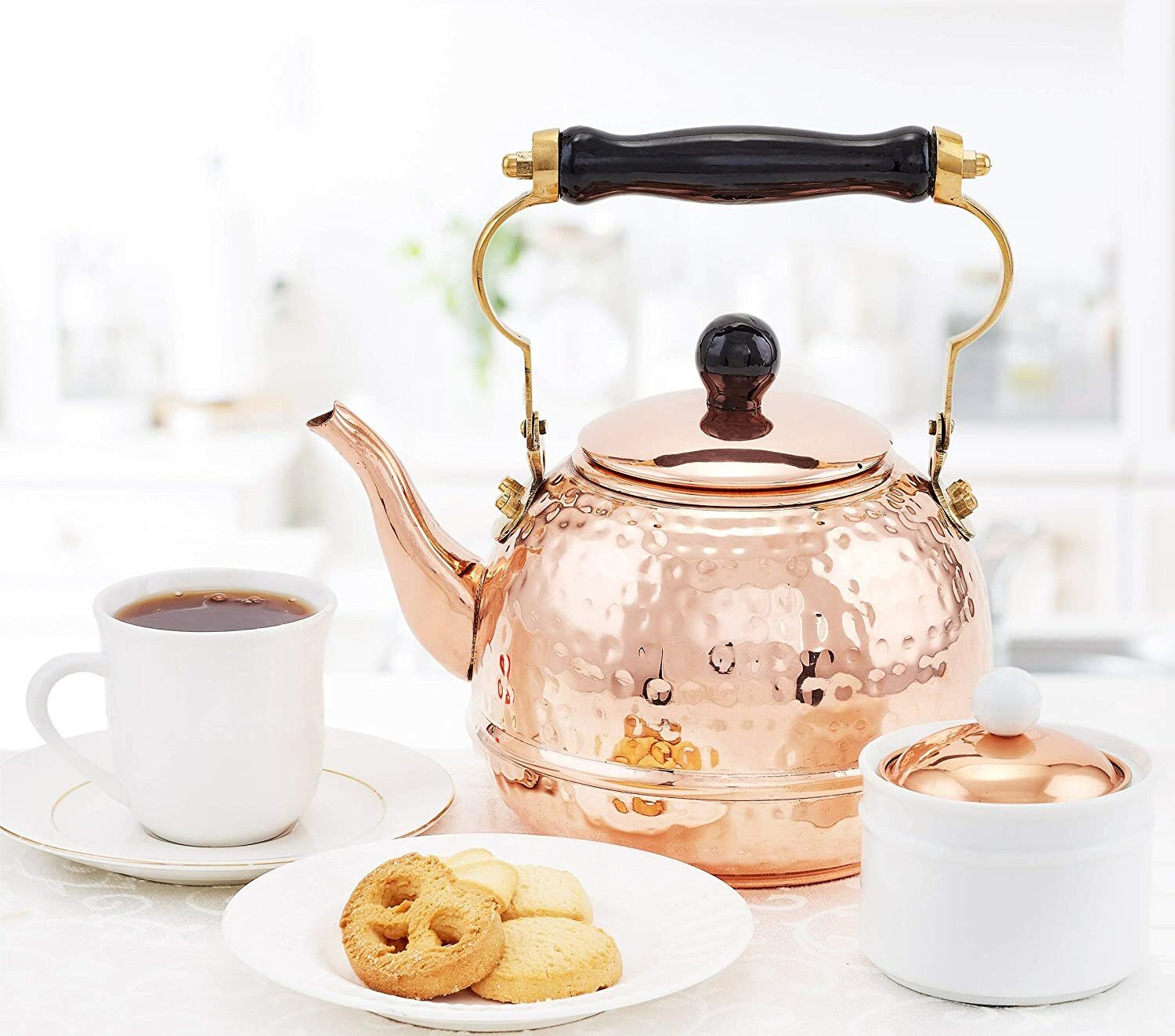 hammered copper tea kettle