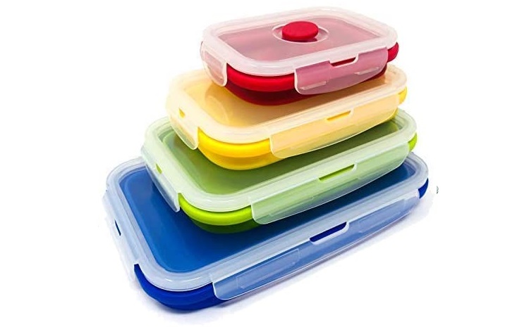 Super Dee Corp Collapsible Silicone Food Storage Container Set 